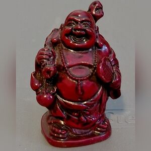 Red Laughing Buddha Figurine (L08)